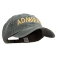 thumbnail image 5 of Admiral Military Embroidered Big Size Washed Pigment Dyed Cap - Olive XL-3XL, 5 of 5