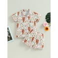 thumbnail image 2 of Douhoow 1-6Y Unisex Baby Pajamas Summer Cow Print Short Sleeve Button Shirt Shorts 2Pcs Sleepwear, 2 of 8