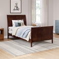 thumbnail image 1 of AFI Portland Twin Wood Foundation Bed Frame with Matching Footboard Walnut, 1 of 13