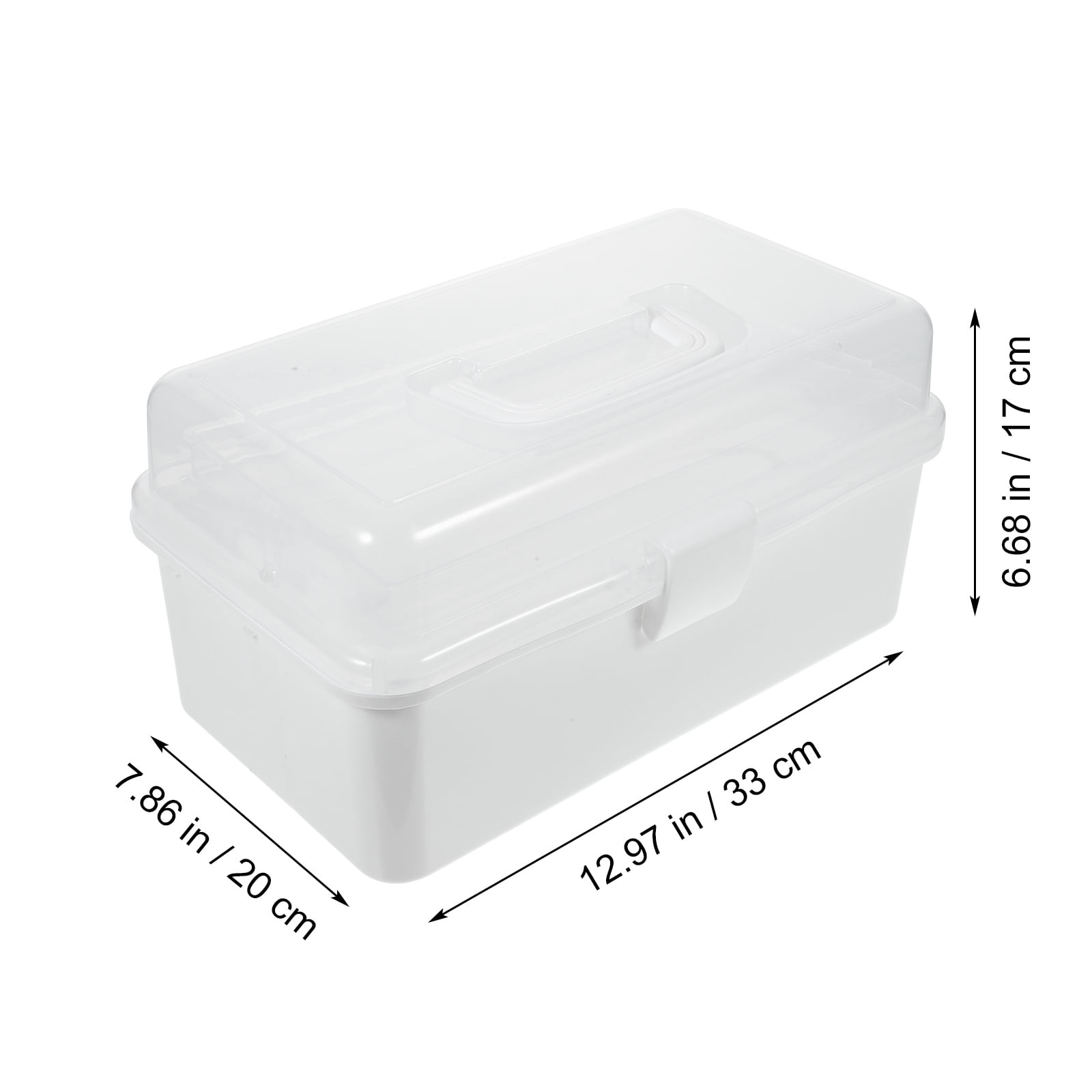 Gymnture 3-Layer Craft Organizer Portable Plastic Tool Box with Handle for Home