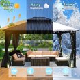 thumbnail image 6 of VEIKOUS 16' x 12' Outdoor Hardtop Gazebo, Double Roof Metal Gazebo W/ Nettings & Curtains for Patio, Garden, 6 of 10