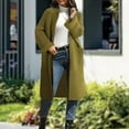 thumbnail image 2 of Lovskoo Long Cardigans for Women Trendy Long Sleeve Solid Color Cardigan Sweater Long V-Neck Pocket Knit Top Sweater Coat Green, 2 of 7