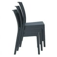 thumbnail image 5 of Pemberly Row Contemporary Wickerlook Patio Dining Chair in Dark Gray, 5 of 13
