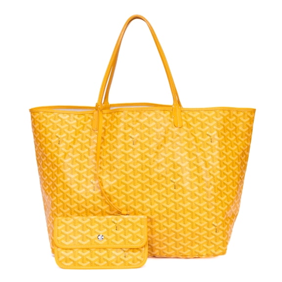 Pre-Owned Goyard Yellow Saint Louis GM Handbag Goyardine Leather