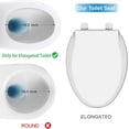 thumbnail image 4 of Quiet-Close Toilet Seat Elongated, Slow Close & Quick Release, Adjustable Quick Screw Attach Non-Slip Hinges, Easy to Install, Universal Fit, 4 of 6