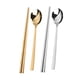 thumbnail image 2 of GOOHOCHY 2 sets palillos y cucharas de acero inoxidable metal chopticillos coreanos cuchara, 2 of 8