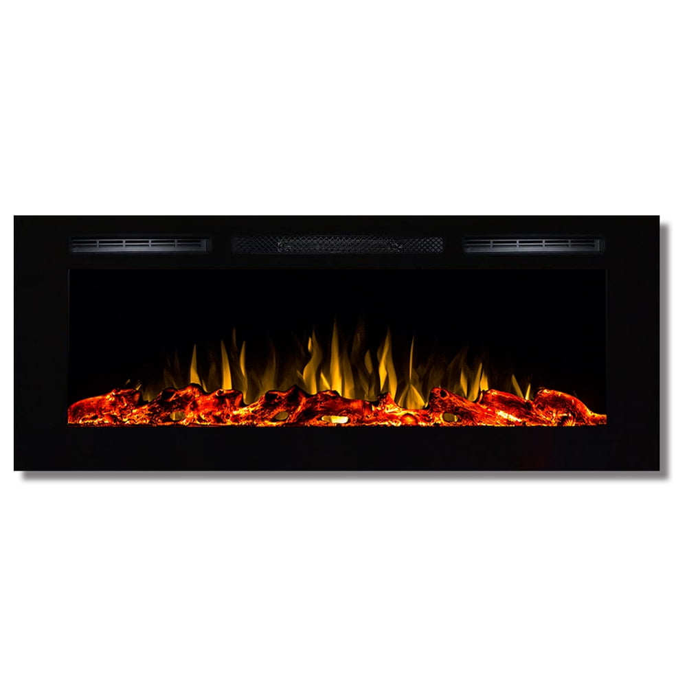 Regal Flame Fusion 50" Log Built-in Ventless Recessed Wall Mounted Electric Fireplace Better Than Wood Fireplaces, Gas Logs, Ins