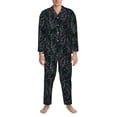 thumbnail image 3 of Sikiie Lavender Flowers Mens Pajama Set, Soft Warm Long Sleeve Sleepwear, Cozy Button-Down Pjs for Men-XX-Large, 3 of 7