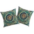 thumbnail image 1 of 2 fundas de almohada aspecto lino para decorar cojines, cojines, cojines de sofá, fundas de almohada, estampados de mandalas y motivos geométricos étnicos ER, 1 of 4