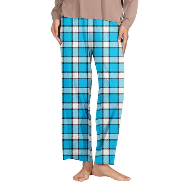 black and blue plaid pants