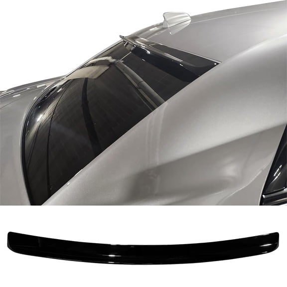 Ikon Motorsports Rear Top Roof Window Spoiler Wing Exterior Auto Parts Compatible With 2011-2023 Chrysler 300/300C Gloss Black ABS Plastic