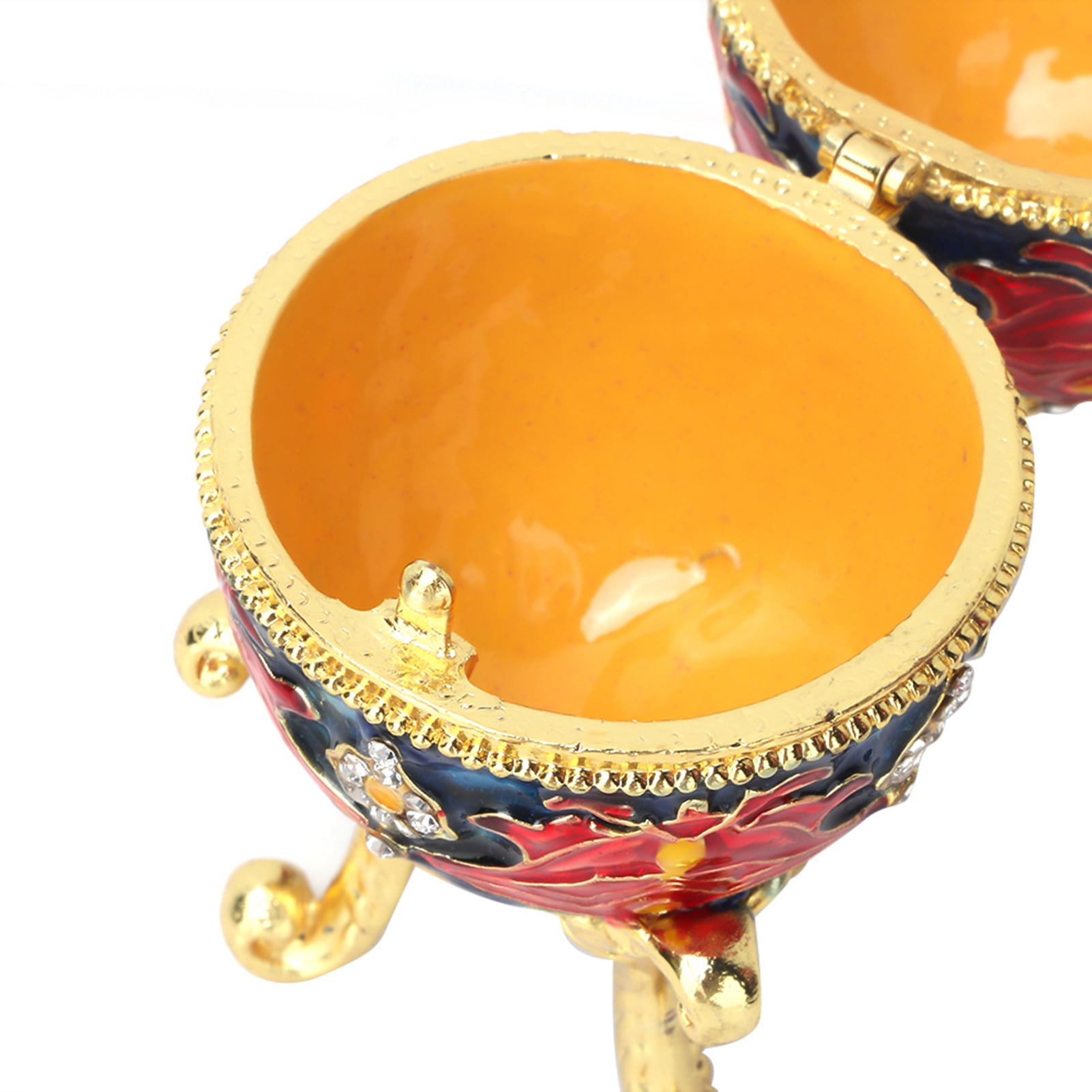 RIZGHWOY Oeuf De Pâques émaillé Vintage Avec Organisateur De Bijoux, Boîte à Bijoux, Design Distinctif, Peinture En émail, Délicat Et élégant