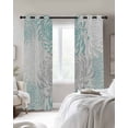 thumbnail image 3 of Aqua White Blackout Curtains 45 Inches Long for Bedroom, Abstract Grey Chrysanthemum Flower Floral Thermal Insulated Room Darkening Black Out Window Curtain Panels Grommet Drapes for Living Room, 3 of 8