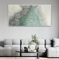 thumbnail image 4 of Large Abstract Green Seascape Handmade Oil Painting Thick Textured Beach Wall Art Home Decor Wall Decor Modern Living Room, 4 of 9