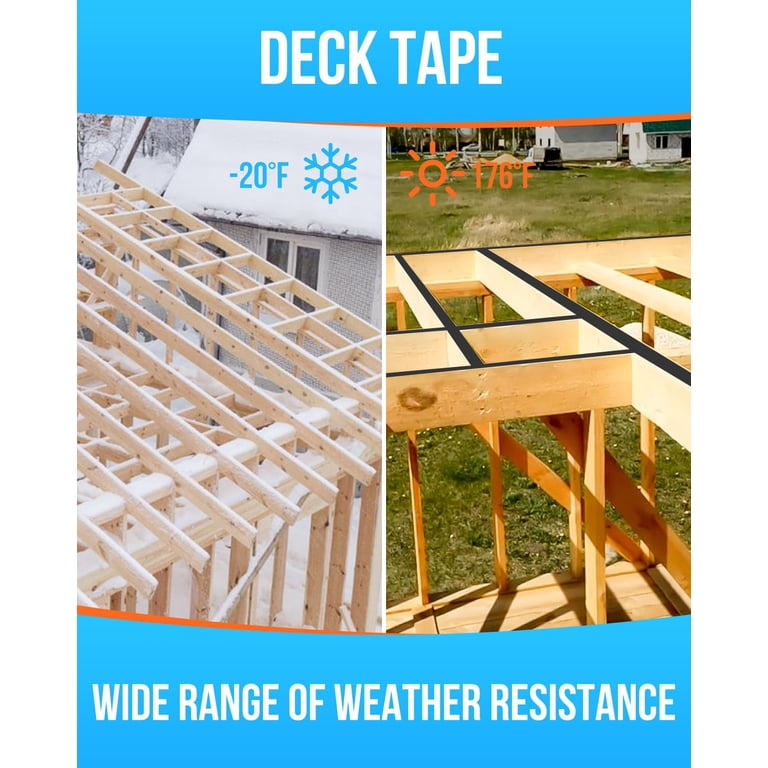TAPEBEAR Joist Tape – 6" X 50' Butyl Sealant Flashing, Waterproof & Anti-Corrosion For Decks, Beams, Rim Joists, And Roofs