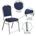 thumbnail image 6 of Flash Furniture 4 Pack HERCULES Series Crown Back Stacking Banquet Chair in Navy Fabric - Silver Frame, 6 of 9