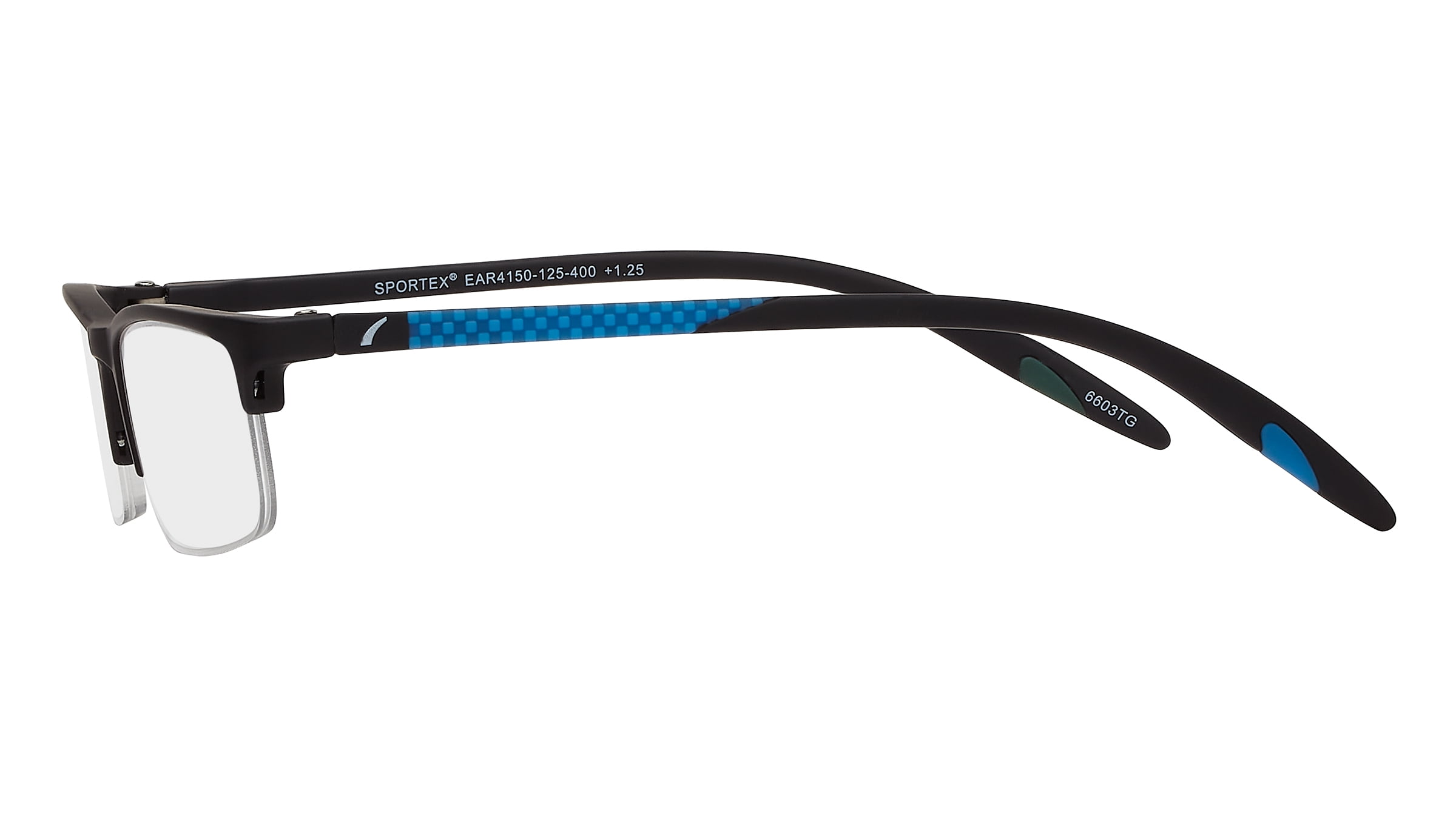SAV Sportex Reading Glasses, Semi-Rimless Sport Frame, AR4150, +1.50, Blue