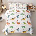 thumbnail image 2 of Homewish Cute Dinosaur Quilt King,Colorful Polka Pots King Coverlet Set,White,3pcs, 2 of 7
