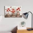 thumbnail image 4 of Farmhouse Bathroom Decor Wall Art Rustic Poppy Pictures Canvas Print Country Relax Butterfly Painting Framed Artwork for Bedroom 8''x12'' Red Poppy, 4 of 4