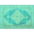thumbnail image 1 of Ahgly Company Indoor Rectangle Persian Turquoise Blue Traditional Area Rugs, 5' x 7', 1 of 4