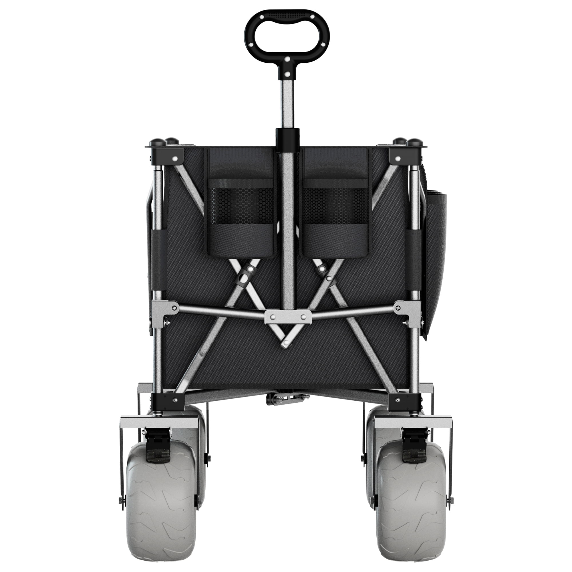 Beach Wagon with 9x4 PU Wheels 500 lbs Capacity Expandable Tailgate 300L Storage Sand Cart