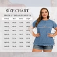 thumbnail image 2 of LANREMON Summer Short Sleeve Oversized Flowy T Shirts for Women Casual Cute Round Neck Side Split Plus Size Tunic Tops Blouse Blue 26 Plus, 2 of 5