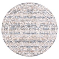 SAFAVIEH Moondust Elyse Oriental Polyester Area Rug, Blue/Grey, 6' x 6' Round