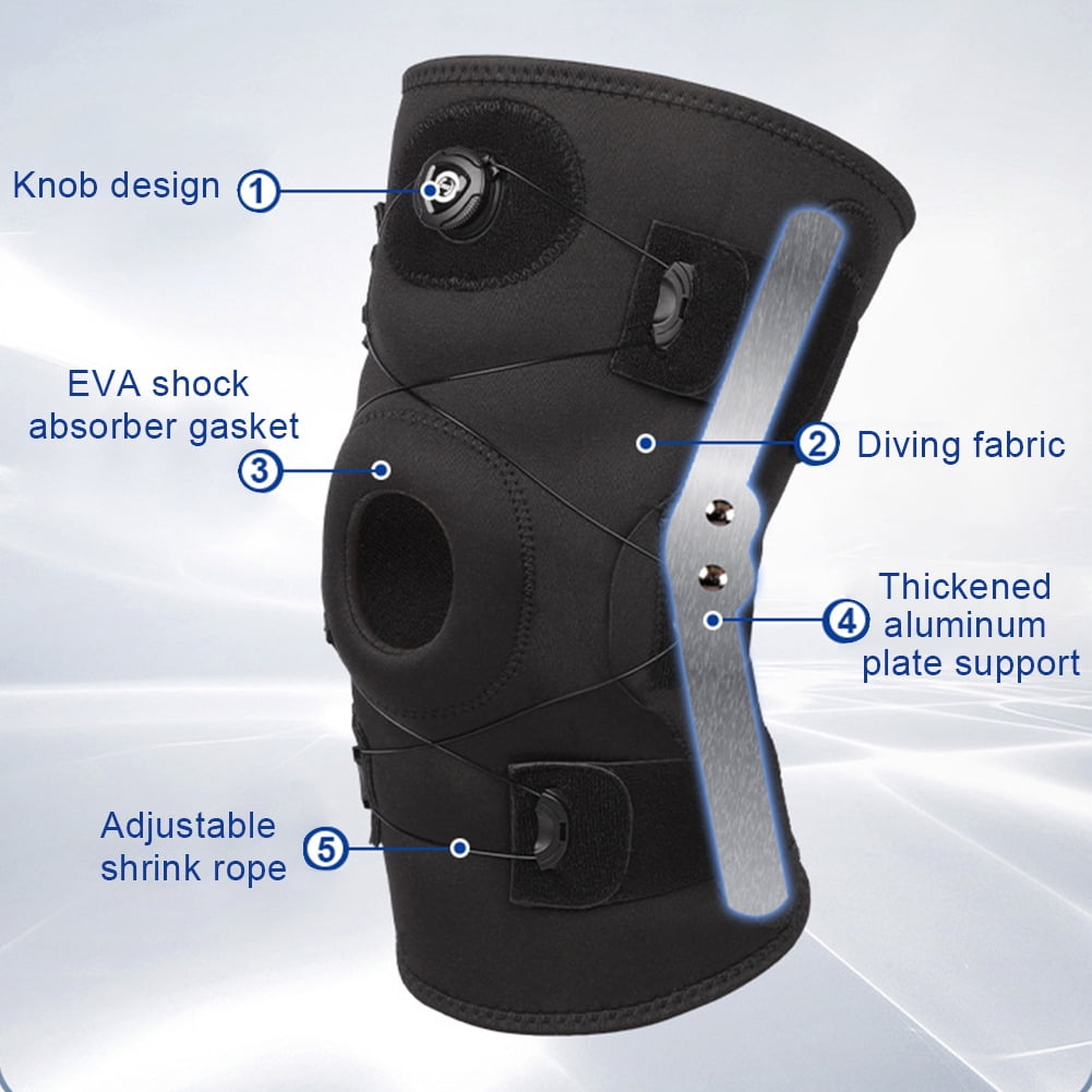 Hinged Knee Brace with Side Stabilizers Sports Knee Protector for Knee Pain (L)