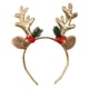 thumbnail image 1 of Jumpingount Diadema de reno navideña de tela, decoraciones festivas, diadema de astas de reno fácil de combinar Accesorio para el cabello oro, 1 of 6