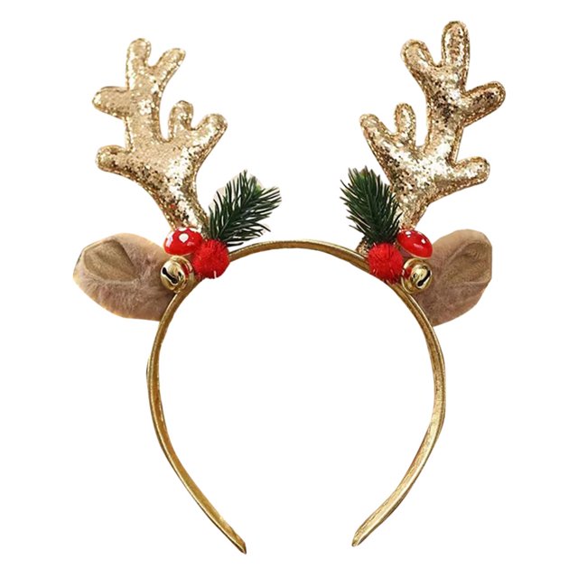 Sonducket Diadema con astas de reno, regalos pensativos, amplia aplicación, diadema de reno navideño Accesorio para el cabello oro