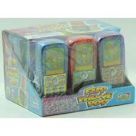 Product Of Kidsmania, Flip Phone Pop Assorted Flavor, Count 12 - Sugar Candy / Grab Varieties &