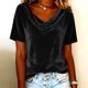 thumbnail image 5 of Camisas de Color Sólido para las Mujeres Plisados Estirables Puños V-Cuello Suéter de Moda, Camisas de Manga Larga de las Mujeres para el Hogar Y el Uso Diario, 5 of 5