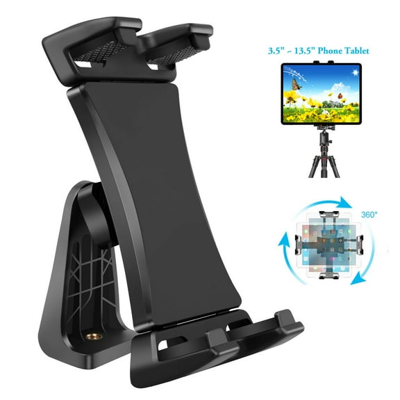 Peastrex 360° Rotatable Tablet Mount Adapter for Tripod, Monopod, Black