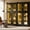 Black, variant on Homieasy 55.1''W 2 Piece Bookcase with LED Lights, Freestanding Display Cabinet with Glass Doors and Adjustable Shelves, Black