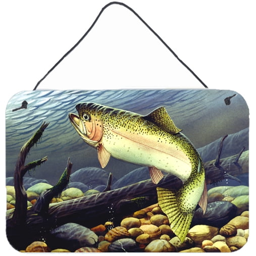 Carolines Treasures PTW2039DS812 Rainbow Trout Wall or Door Hanging Prints  8x12 multicolor