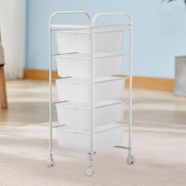 Carrito con ruedas y cajones, carrito organizador móvil, multiusos