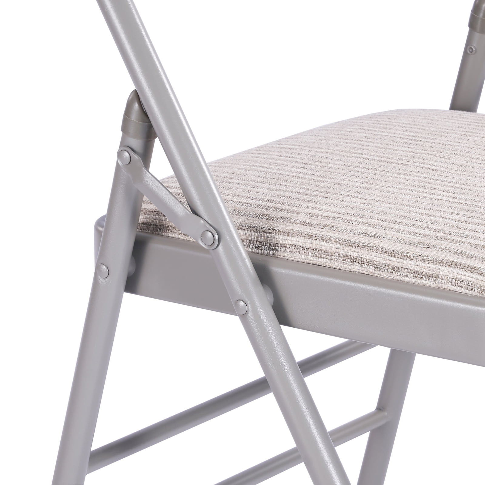 VTOY 2-Pack Folding Chairs with Padded Cushion and Back Metal Foldable Chairs with Cushion for Home and Office, for Indoor and Outdoor Events-White