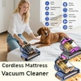 thumbnail image 2 of THBYQK Bed Vacuum Cleaner,16Kpa Suction Double Cup Cordless Mattress Vacuum Cleaner with Ultrasonic and LED Display,18000 RPM/Min Brushroll,Cordless Vacuum for Pet Hair,Sofas,Blankets,Mattresses,etc., 2 of 9