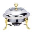 thumbnail image 3 of Juego de calentador de catering, juego de calentador de alimentos de acero inoxidable, calentador de Buffet para mochileros, viajes de hotel, barbacoa oro, 3 of 8