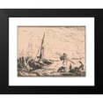 thumbnail image 2 of John Thomas Serres 24x18 Black Modern Framed Museum Art Print Titled - Harbour Scene (1803), 2 of 5