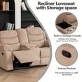 thumbnail image 4 of Hybition Fabric Reclining Sofa Set Modern Chair & Loveseat & Sofa Set Camel, 4 of 7