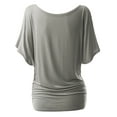 thumbnail image 3 of Doublju Womens Short Sleeve Dolman Drape Loose Fit Tunic Top(Plus Size Available), 3 of 5