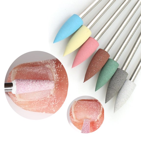 opvise Nail File Bit Rotary Small 2.35MM Nail Polishing Drill Bits for Beauty Salon
