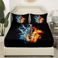 thumbnail image 3 of Erosebridal Melody Saxophone Bed Sheets Set Queen Size,Musical Instrument Bed Sheets Queen,Abstract Decor,Reversible,Ultra Soft,4 Pieces, 3 of 7