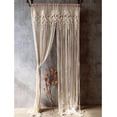 thumbnail image 6 of Macrame Curtains Long Cotton Macrame Wall Hanging Boho Beaded Curtain for Window Doorway Handmade Wedding Backdrop Room Divider, 2 Panels 79" L x 35" W, 6 of 9
