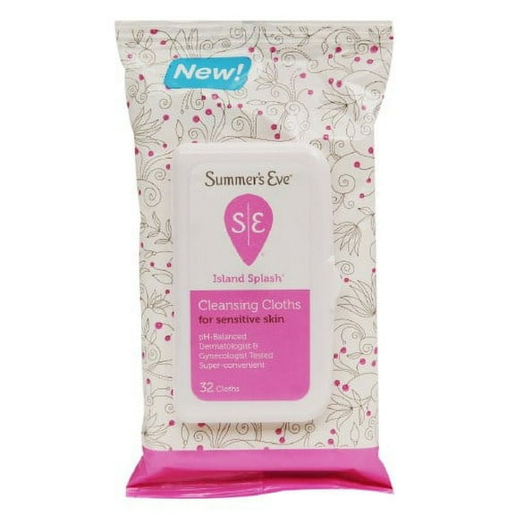 Summers Eve Cleansing Cloths, Island Splash - 32 Ea, 3 Pack