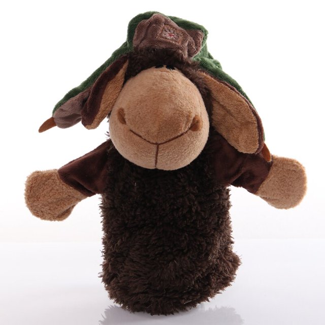 25cm Hand Puppet, Goat Animal Plush Toy, Baby Educational Hand Puppet, Simulation Story, Kids Play Dolls, Children Gifts, 1pcs zhangmengya LED