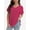 Hot Pink, variant on Women's Casual V-Neck Tee Loose Fit Rolled Sleeve Tunic Tops with Side Split Black XXL