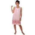 thumbnail image 2 of Women's Floral Sleeveless Embroidered Pointelle Nightgown, Plus Size 1XL, Color Pink, 2 of 5