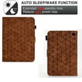 thumbnail image 5 of Embossed Folio Flip Smart Case for Amazon Kindle Fire 7 12th Gen 2022, Premium PU Leather Kickstand Card Slots Magnetic Auto Sleep / Wake with Pen Slot Case for Kindle Fire 7 12th Gen 2022, Brown, 5 of 5